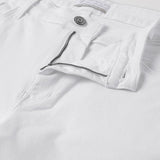White Knitted Denim Cotton Shorts - Verve