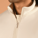 Sleigh White High Neck Zipper tshirt