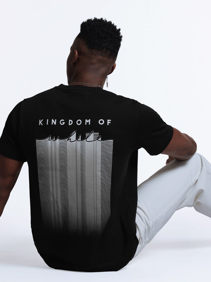 crew neck collar Black & White cotton Tshirt Fadeout 