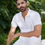 Zipper Polo Knit T-shirt - Maverick