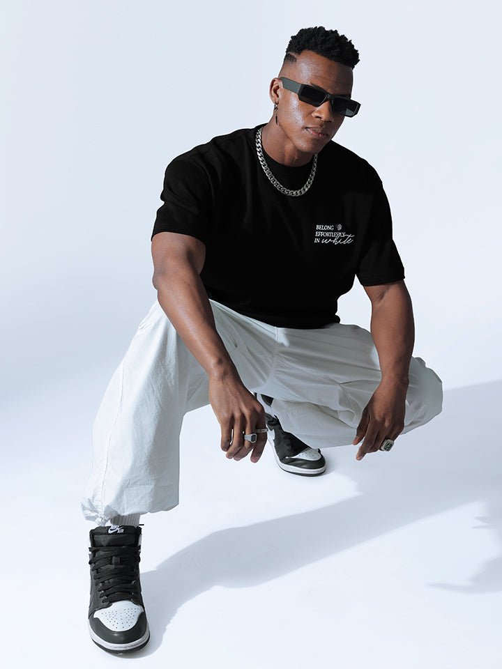 Oversized Black crewneck t shirt