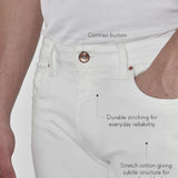 Cotton-Stretch White Jeans - Saunter