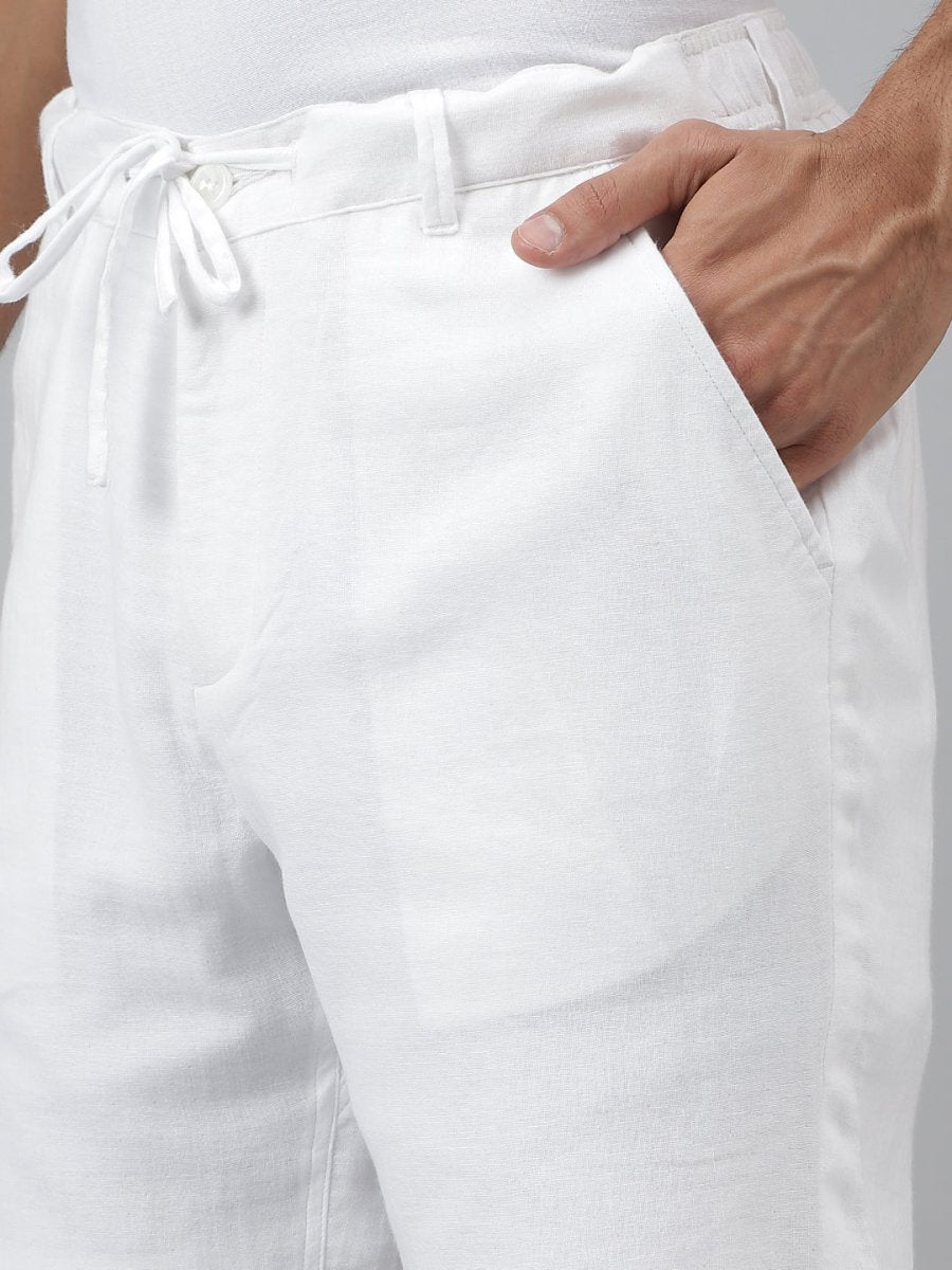 White Cotton Shorts - Zenway