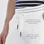 Voyager White Elasticated Drawstring Joggers