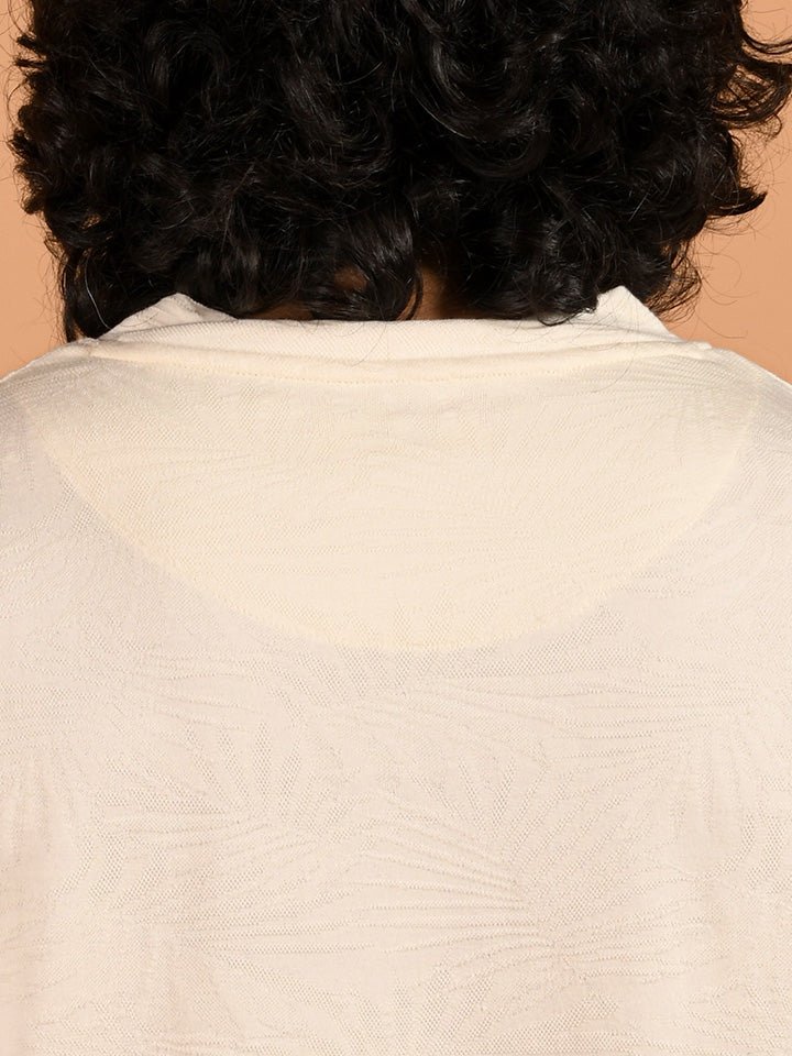 Off-White Drop Shoulder Crew Neck T-Shirt - Paradise