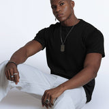 crew neck collar Black & White cotton Tshirt Fadeout 