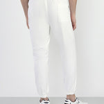Voyager White Elasticated Drawstring Joggers