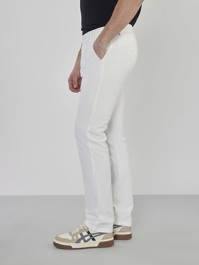 Stride White Cotton Stretch Chinos