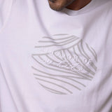 White Full-Sleeve Cotton Crew Neck T-Shirt - Emblem