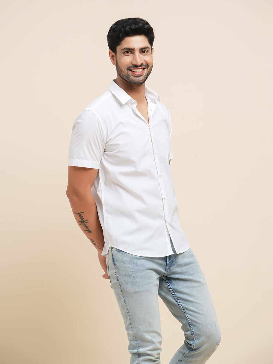 Breathable Stretch Classic White Shirt - Kinetic