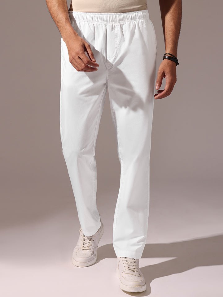 Men’s 100% Cotton White Joggers