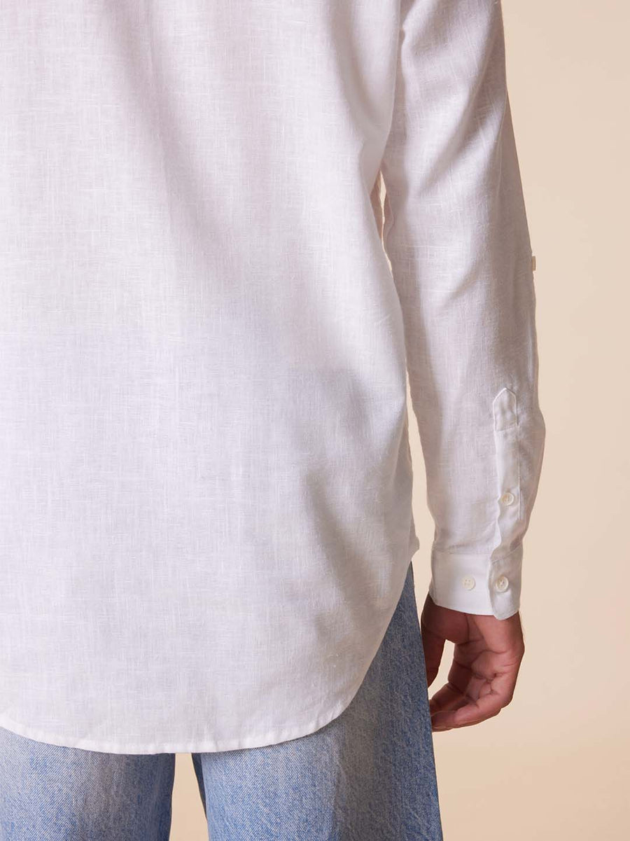 Loop-Style Placket Day Zero White Shirt - Vistrit