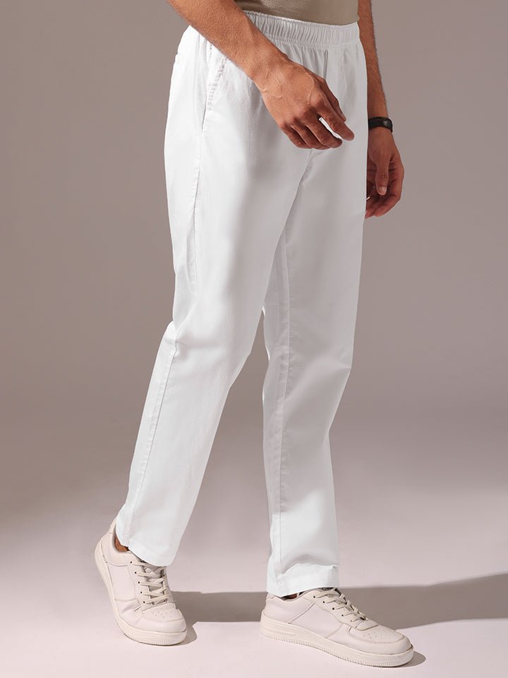 Men’s 100% Cotton White Joggers