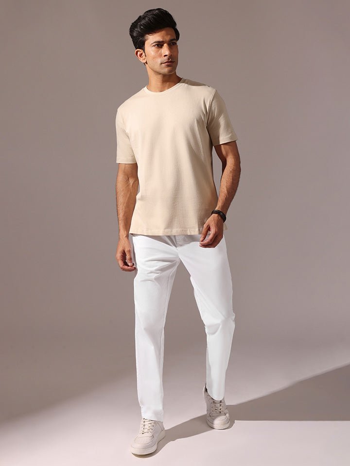 Men’s 100% Cotton White Joggers