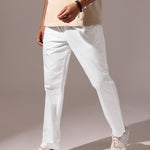Men’s 100% Cotton White Joggers