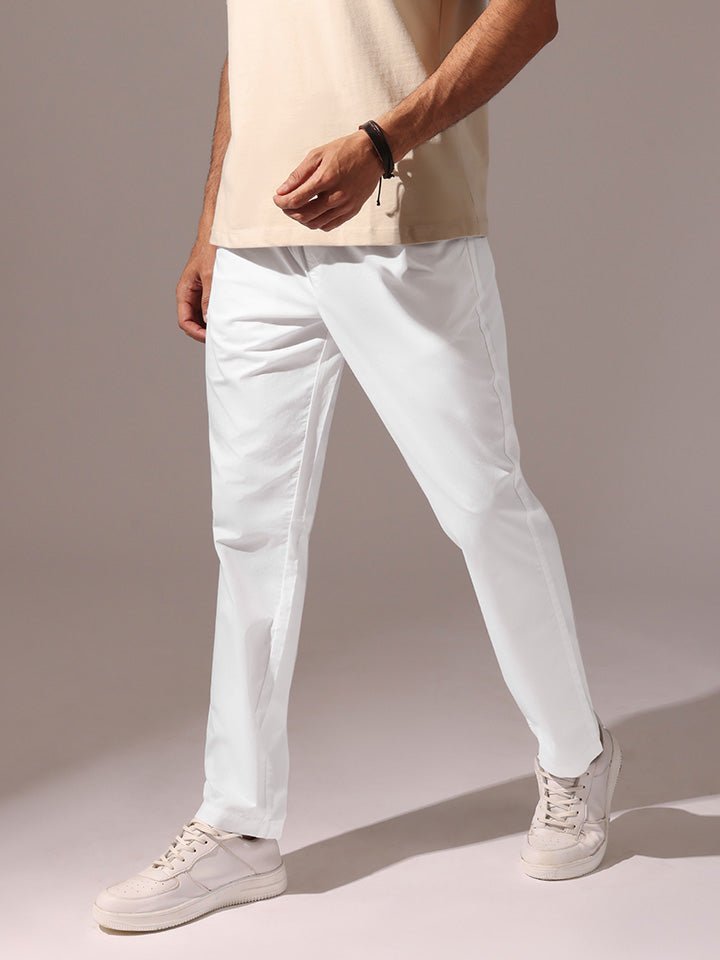 Men’s 100% Cotton White Joggers