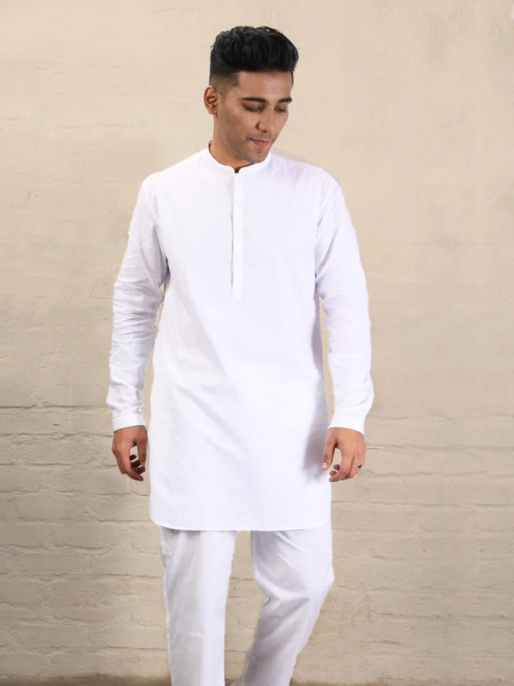 Long Linen Kurta - Nagai