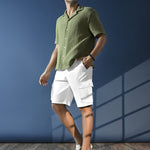 Downtown White 6-Pocket Cargo Shorts