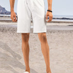 White Elasticated Cotton Blend Shorts - Shuffle