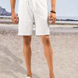 White Elasticated Cotton Blend Shorts - Shuffle