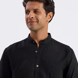 Ash 100% European Linen Black Shirt