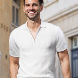 Zipper Polo Knit T-shirt - Maverick