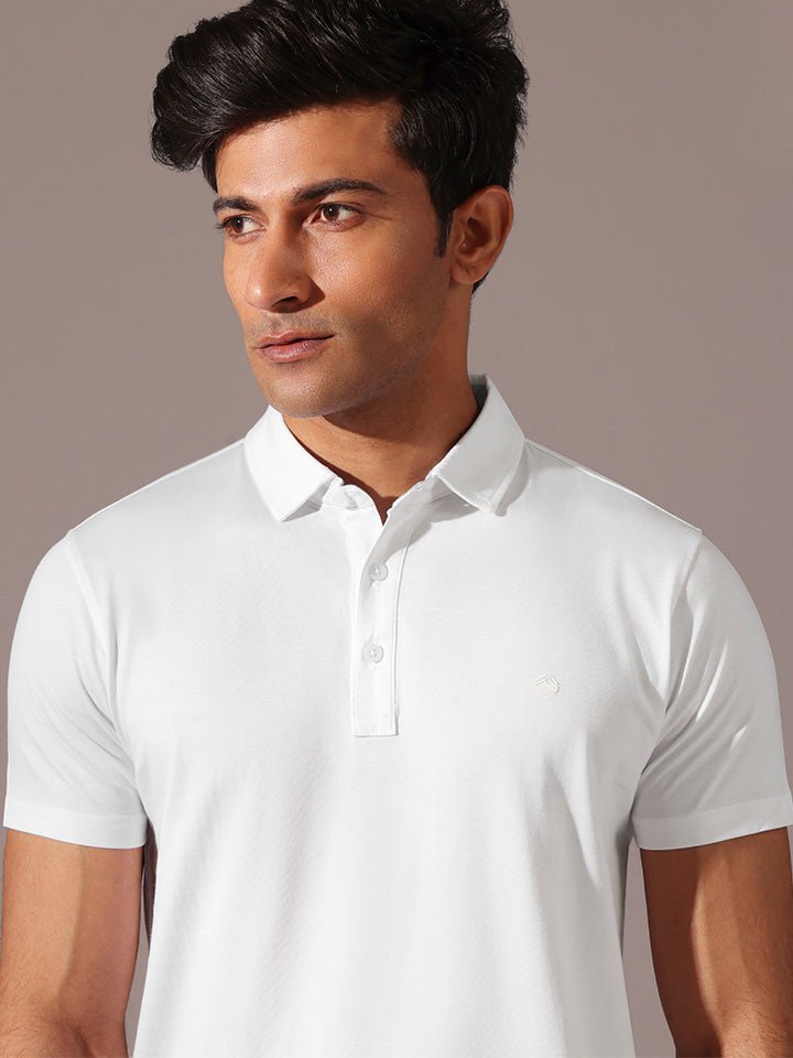 White Supima Cotton Polo T-Shirt
