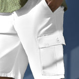 Downtown White 6-Pocket Cargo Shorts
