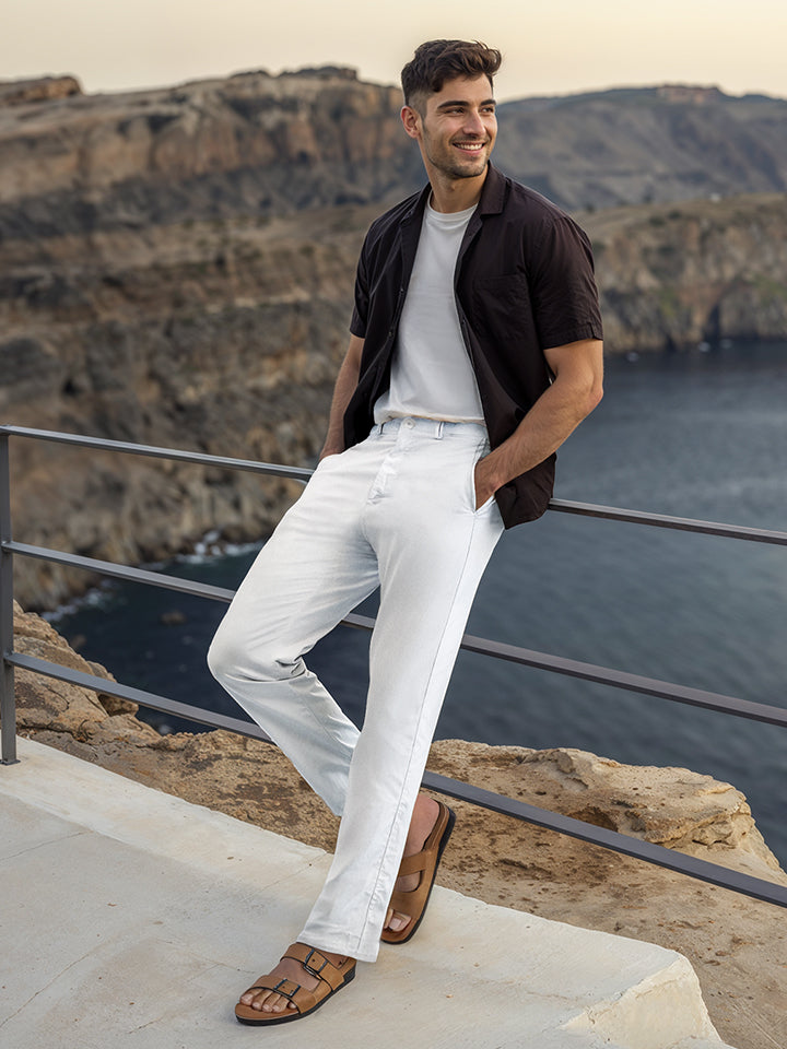 Relaxed Linen Pants - Coast