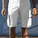 Downtown White 6-Pocket Cargo Shorts