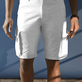 Downtown White 6-Pocket Cargo Shorts