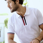 White Cotton Polo T-Shirt - Converge