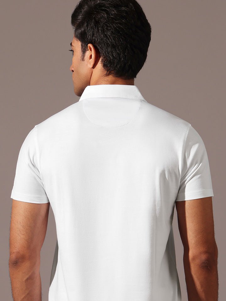 White Supima Cotton Polo T-Shirt