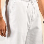 White Elasticated Cotton Blend Shorts - Shuffle