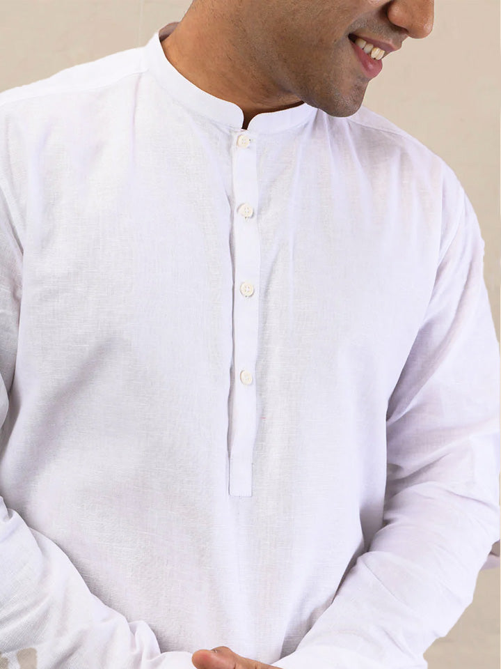 Long Linen Kurta - Nagai