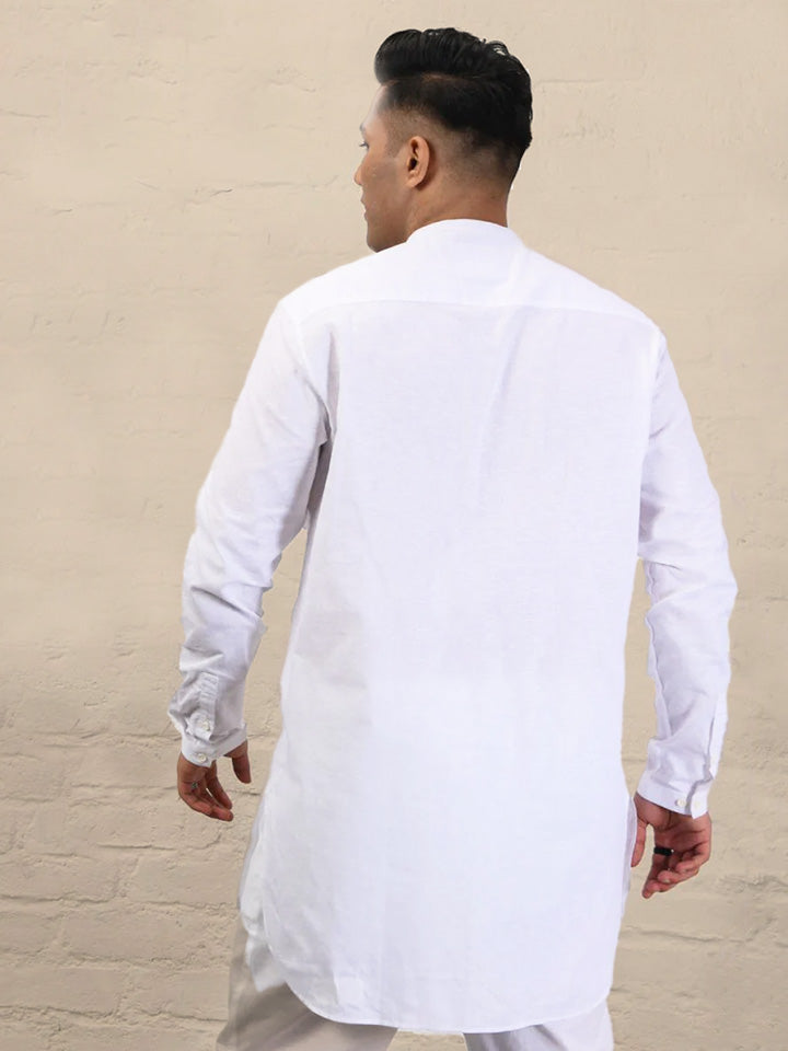 Long Linen Kurta - Nagai