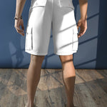 Downtown White 6-Pocket Cargo Shorts