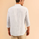 Mandarin Collar 100% Linen Shirt - Aspire