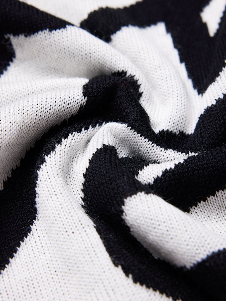 Jacquard Knitted Oversized Sweater - Cascade