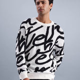 Jacquard Knitted Oversized Sweater - Cascade