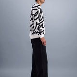 Jacquard Knitted Oversized Sweater - Cascade