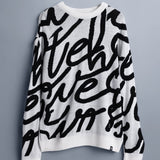 Jacquard Knitted Oversized Sweater - Cascade