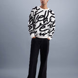 Jacquard Knitted Oversized Sweater - Cascade