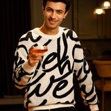 Jacquard Knitted Oversized Sweater - Cascade