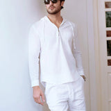 Cotton-Linen Hooded Shirt - Cocoon
