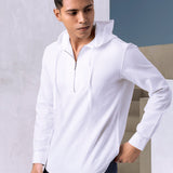 Cotton-Linen Hooded Shirt - Cocoon