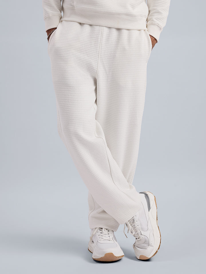 Waffle Knitted Joggers - Cove