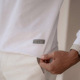 White Cotton Crew-Neck Zipper Sweatshirt - Summit