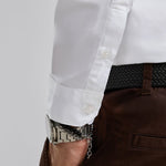 Everyday White Cotton Cutaway Collar Shirt