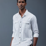 Cotton Twill Biker Shirt - Caravan